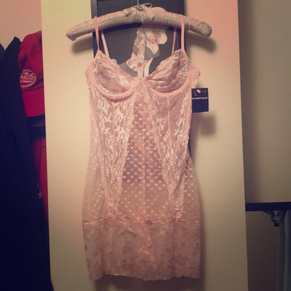 Rampage Pink Lace Lingerie